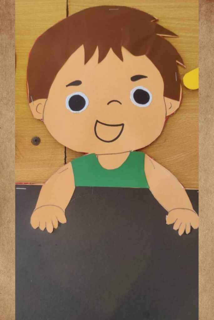 Cartoon Character boy With Craft Paper