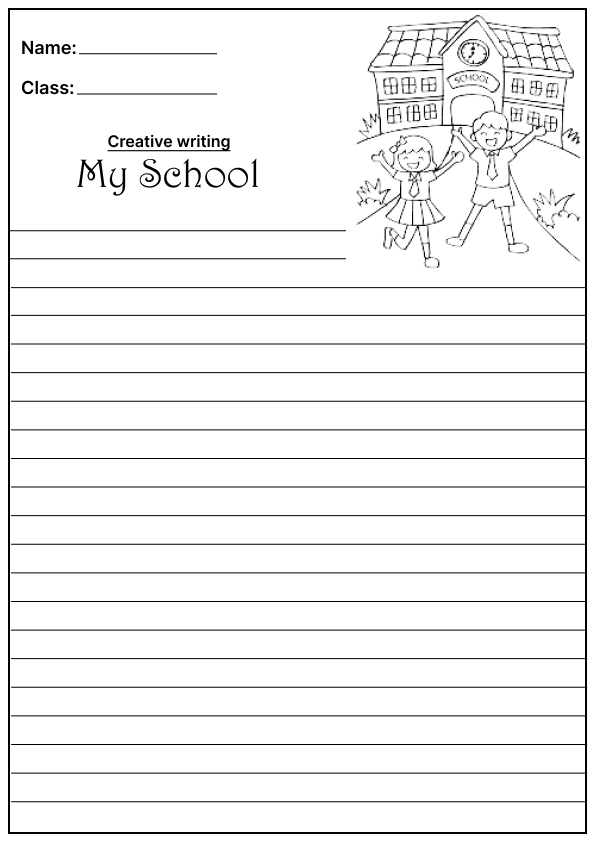 My School Creative Writing Prompt, template and worksheet