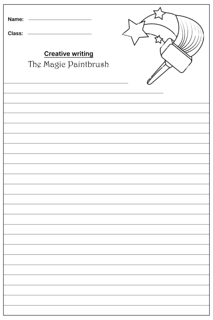 The Magic Paintbrush Creative Writing Prompt, template and worksheet