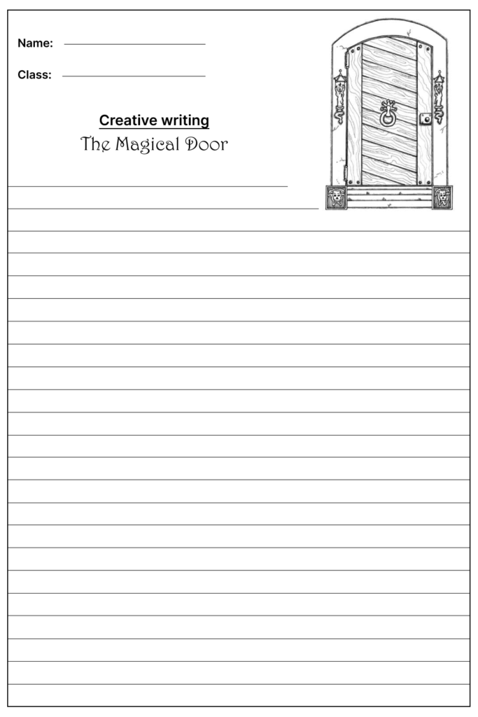 The Magical Door Creative Writing Prompt, template and worksheet