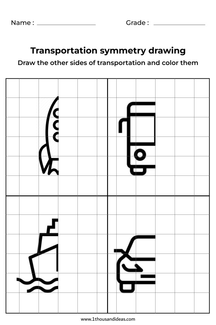 Grid-Based Symmetry Drawing Worksheets: Fun Learning for Kids ...